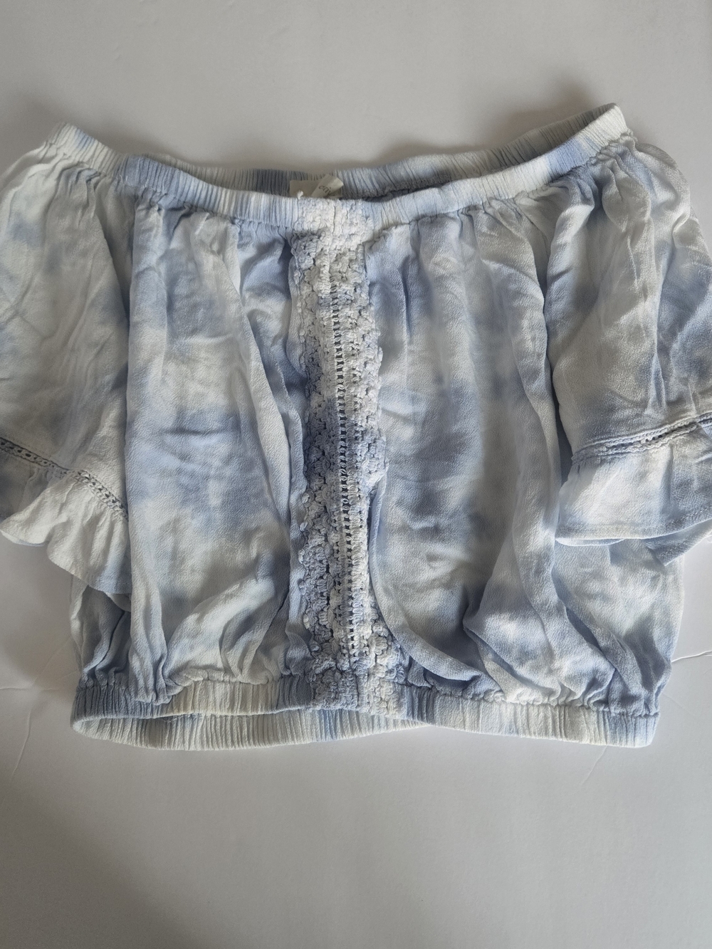 Ocean Drive Light Blue Tie-Dye Off-Shoulder Tunic